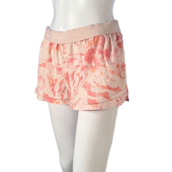 PINK Victoria’s Secret Sleep Boxy Shorts - Peach Tint Tie Dye - Picture 1 of 8